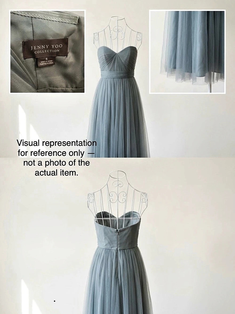 Jenny Yoo Pleated Maxi Dress in Blue